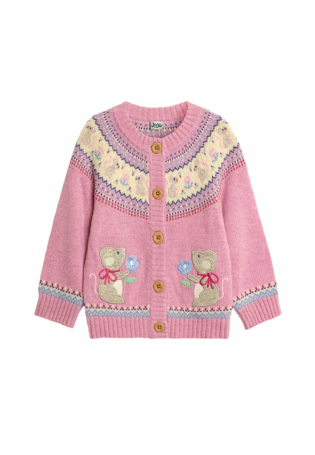 

Кардиган MOUSE FAIR ISLE REGULAR FIT JoJo Maman Bébé, розовый