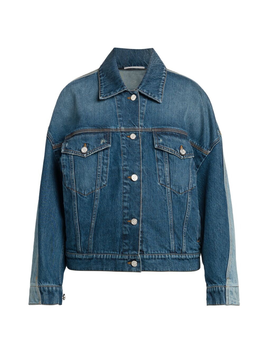 

Двухцветная джинсовая куртка Trucker Stella McCartney, синий