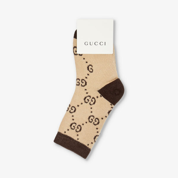 

Носки с узором gg длиной до щиколотки из смесового хлопка Gucci, бежевый