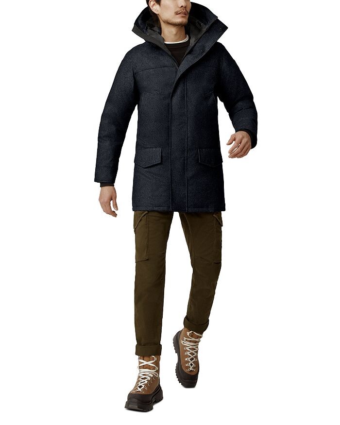 

Парка с капюшоном из смесовой шерсти Langford Canada Goose, Черный