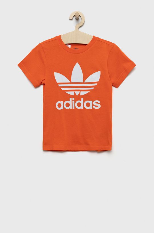Хлопковая футболка для детей adidas Originals, оранжевый фото