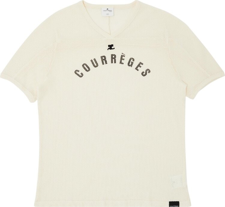 

Футболка Courrèges Baseball Printed Mesh 'Natural', кремовый