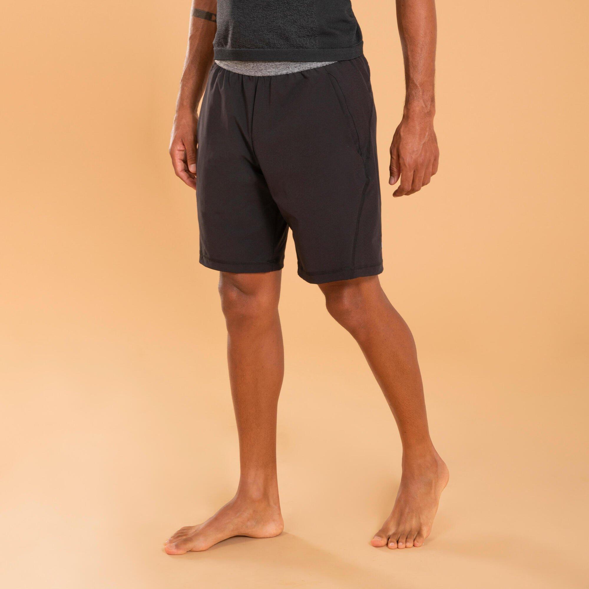цена Легкие динамические шорты для йоги Decathlon Kimjaly, черный
