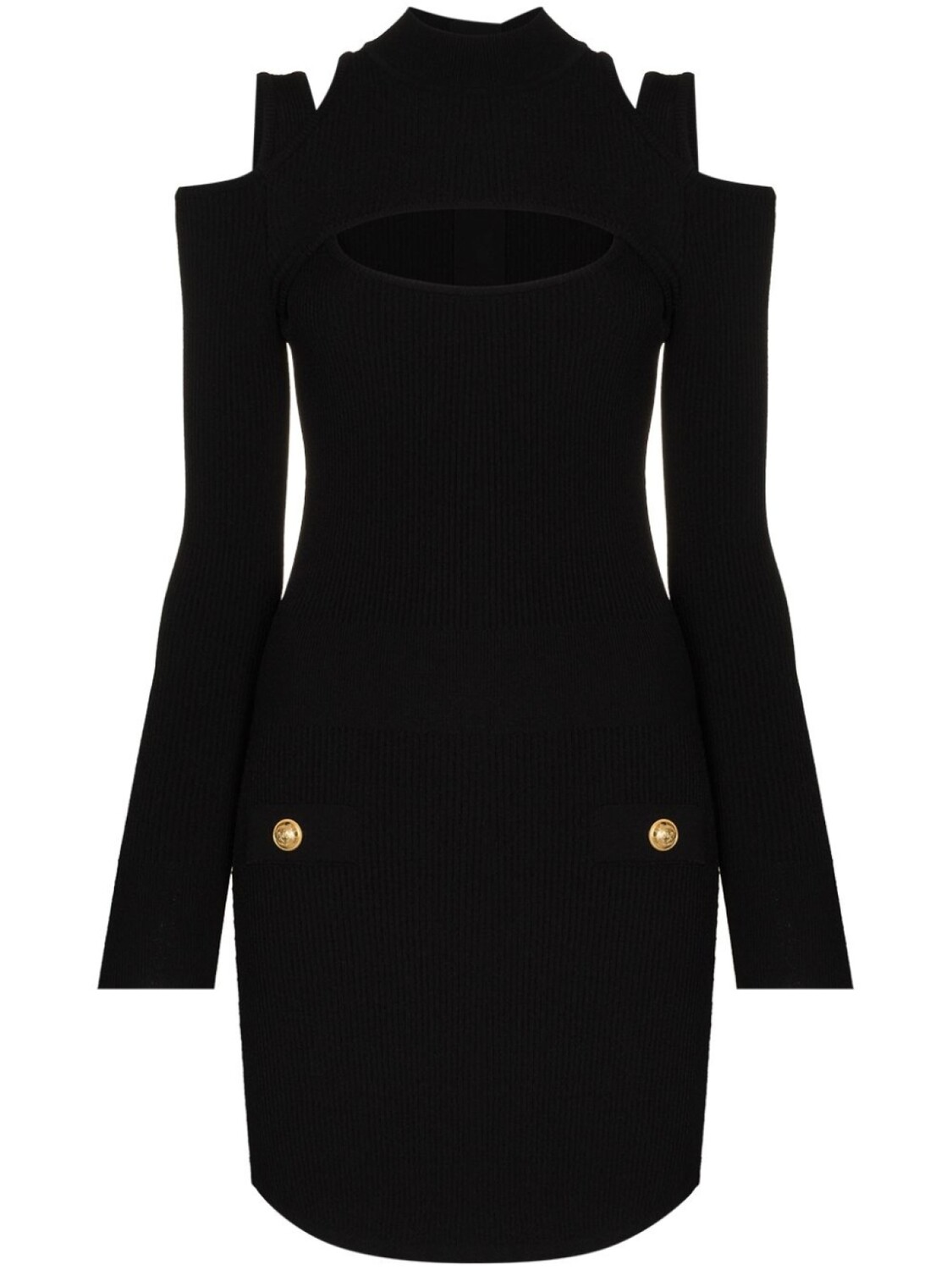 

Balmain платье мини с длинными рукавами, черный