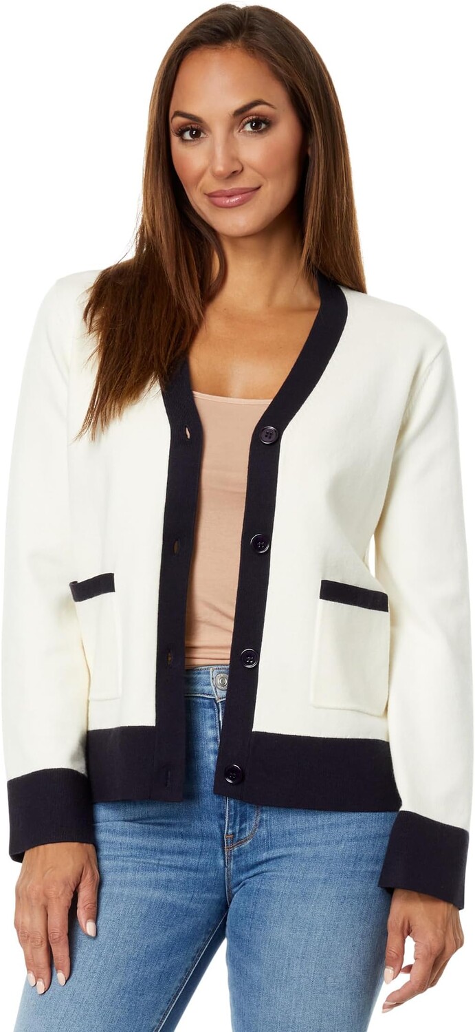 

Свитер Contrast V-Neck Cardigan English Factory, цвет Ivory/Navy