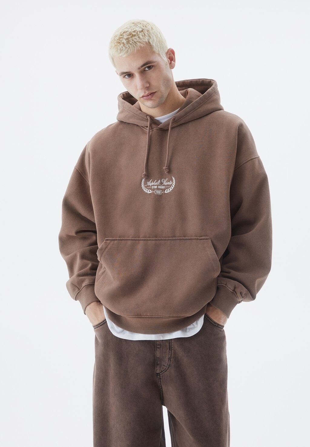 

Толстовка с капюшоном PULL&BEAR, коричневый