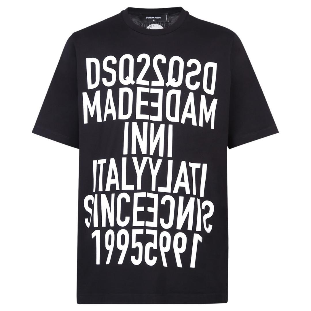 Черная футболка оверсайз «Сделано в Италии с 1995 года» Dsquared2, черный