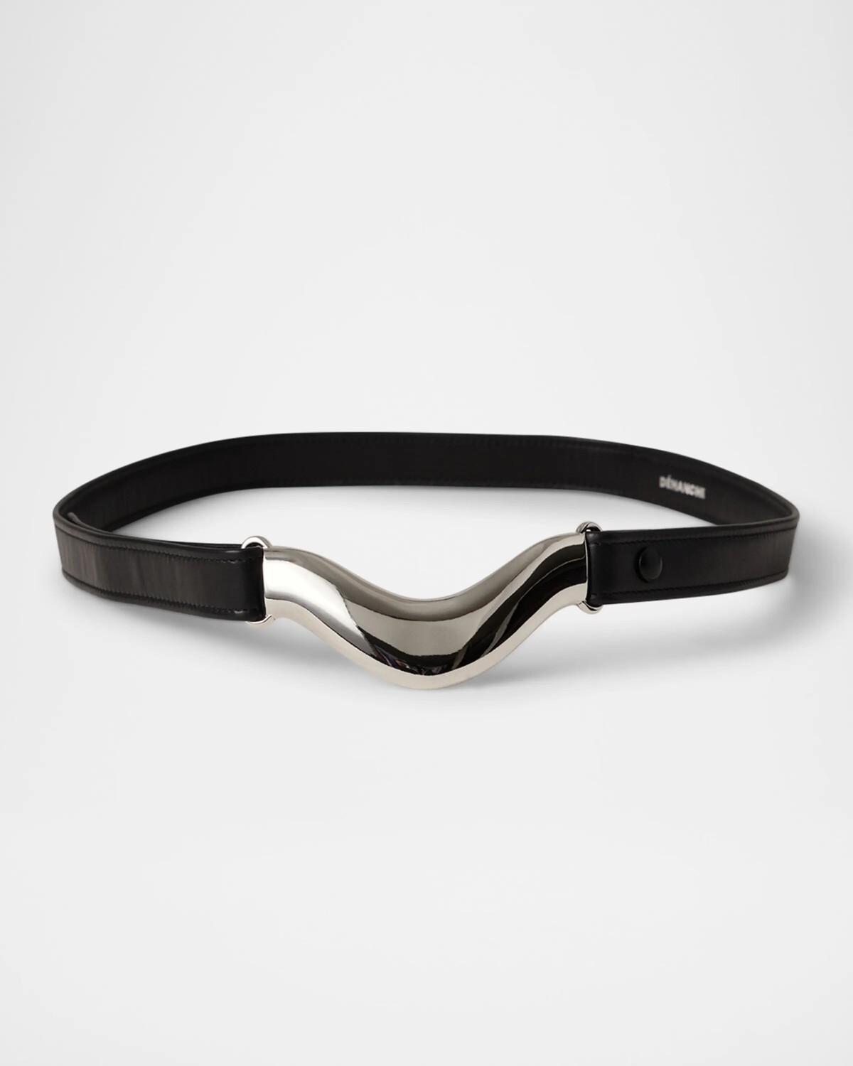 

Металлический кожаный ремень Brancusi Dehanche, цвет Black Silver