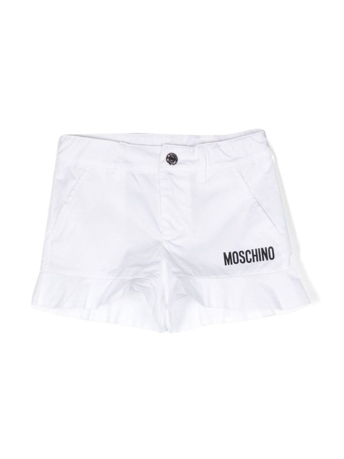 

Moschino Kids шорты с баской и логотипом, белый