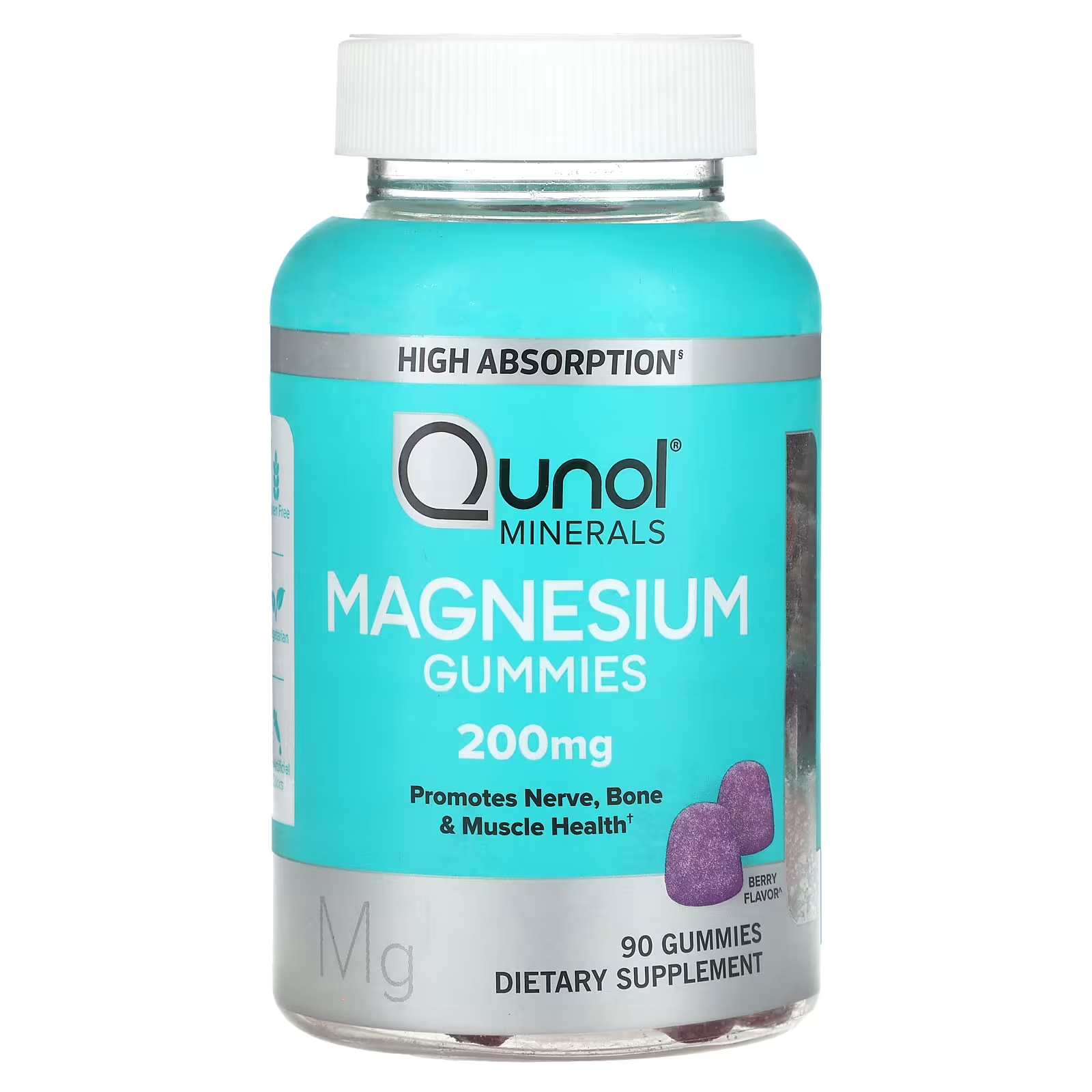 цена Пищевая добавка с магнием Qunol Magnesium Gummies Berry 100 мг, 90 жевательных таблеток