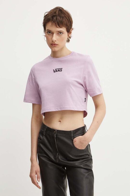 Хлопковая футболка Vans, фиолетовый