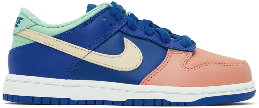 

Детские синие и розовые кроссовки Nike Dunk Low Little Kids