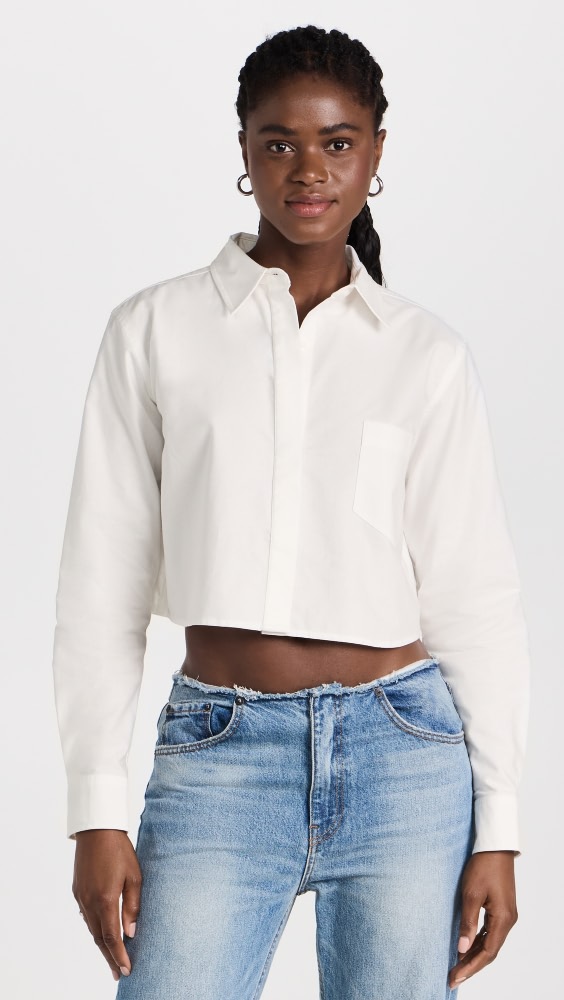 

Рубашка Good American Oxford Crop, белый