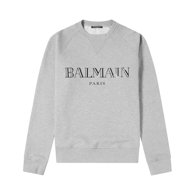 

Толстовка Balmain Logo Crewneck 'Heather Grey', серый