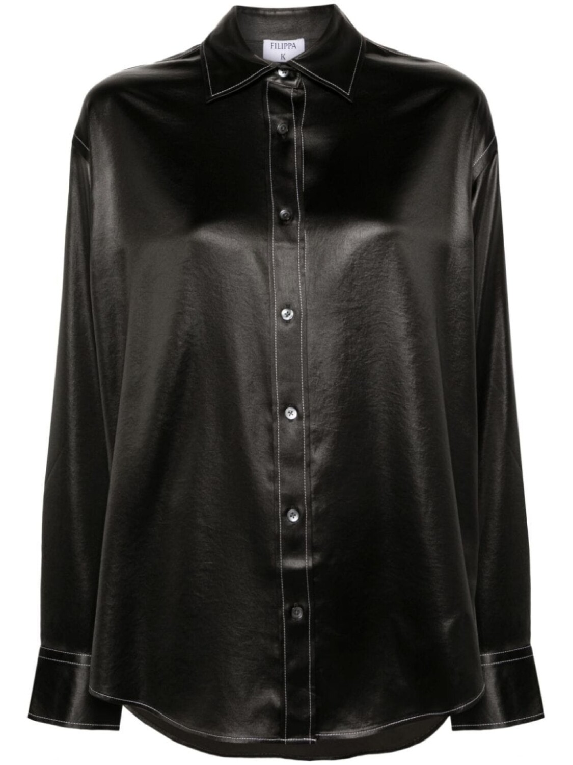 

Filippa K атласная рубашка с классическим воротником, черный