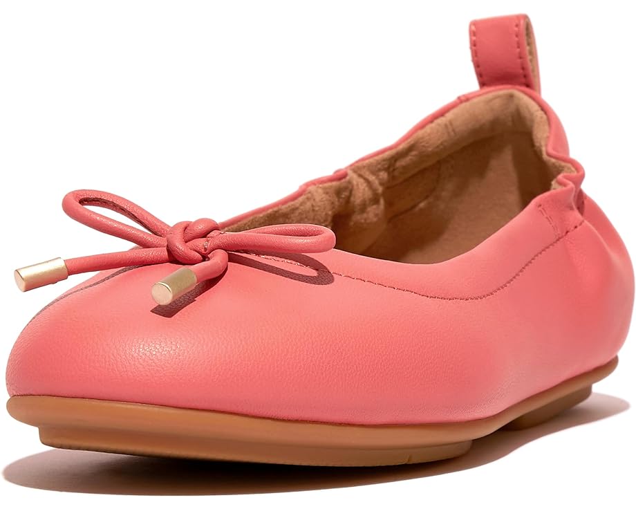 цена Туфли на плоской подошве FitFlop Allegro Bow Leather Ballerinas, цвет Rosy Coral