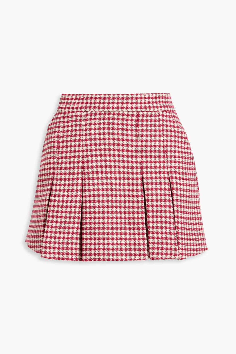 

Твидовые шорты с эффектом юбки и плиссировкой в ​​ломаную клетку Redvalentino, слива
