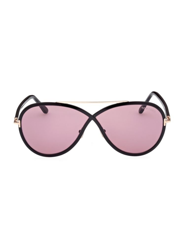 

Круглые солнцезащитные очки Rickie 65MM Tom Ford, цвет Black Violet