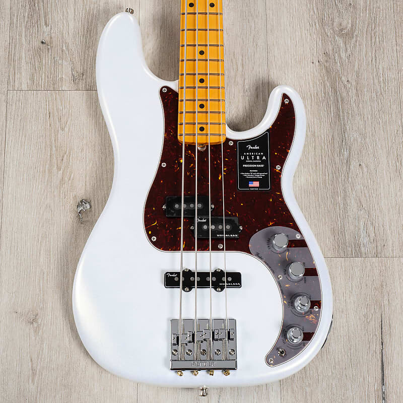

Басс гитара Fender American Ultra Precision Bass Guitar w/ Case, Maple Fingerboard, Arctic Pearl