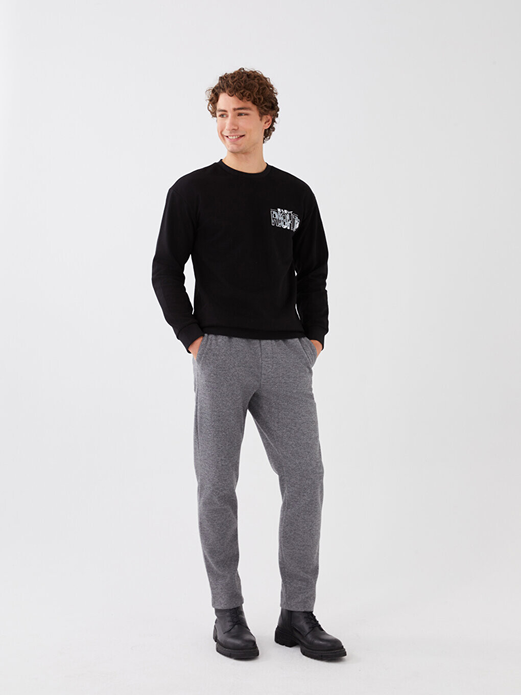 

Мужские брюки узкого кроя LCW Casual, серый меланж