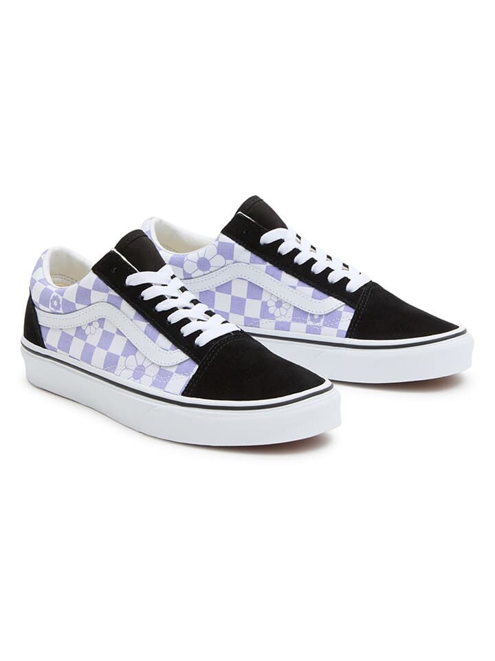 

Низкие кроссовки Vans Leder Old Skool, цвет schwarz/weiß/lila