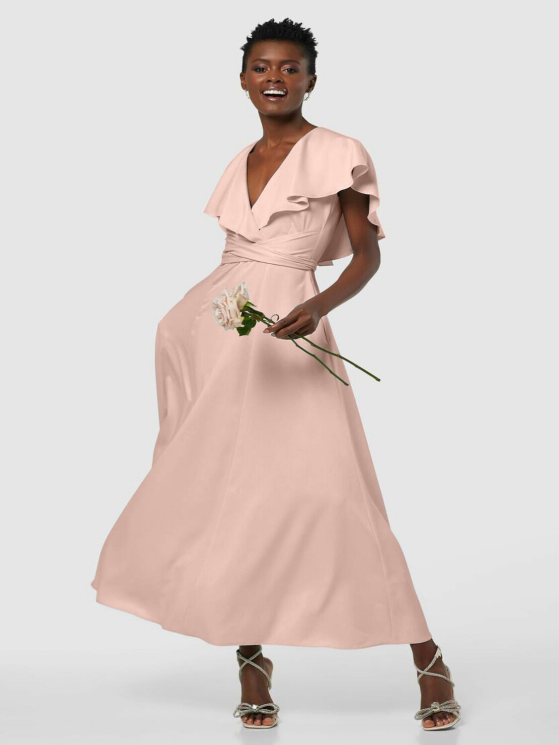 

Платье макси с накидкой Closet London Bridesmaid, румяный