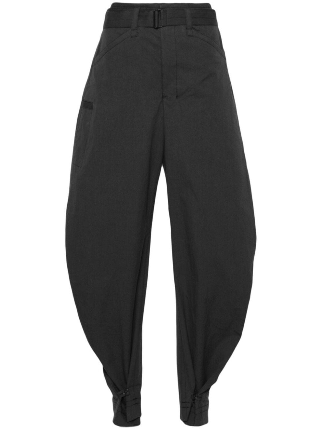 

LEMAIRE belted tapered-leg trousers, серый