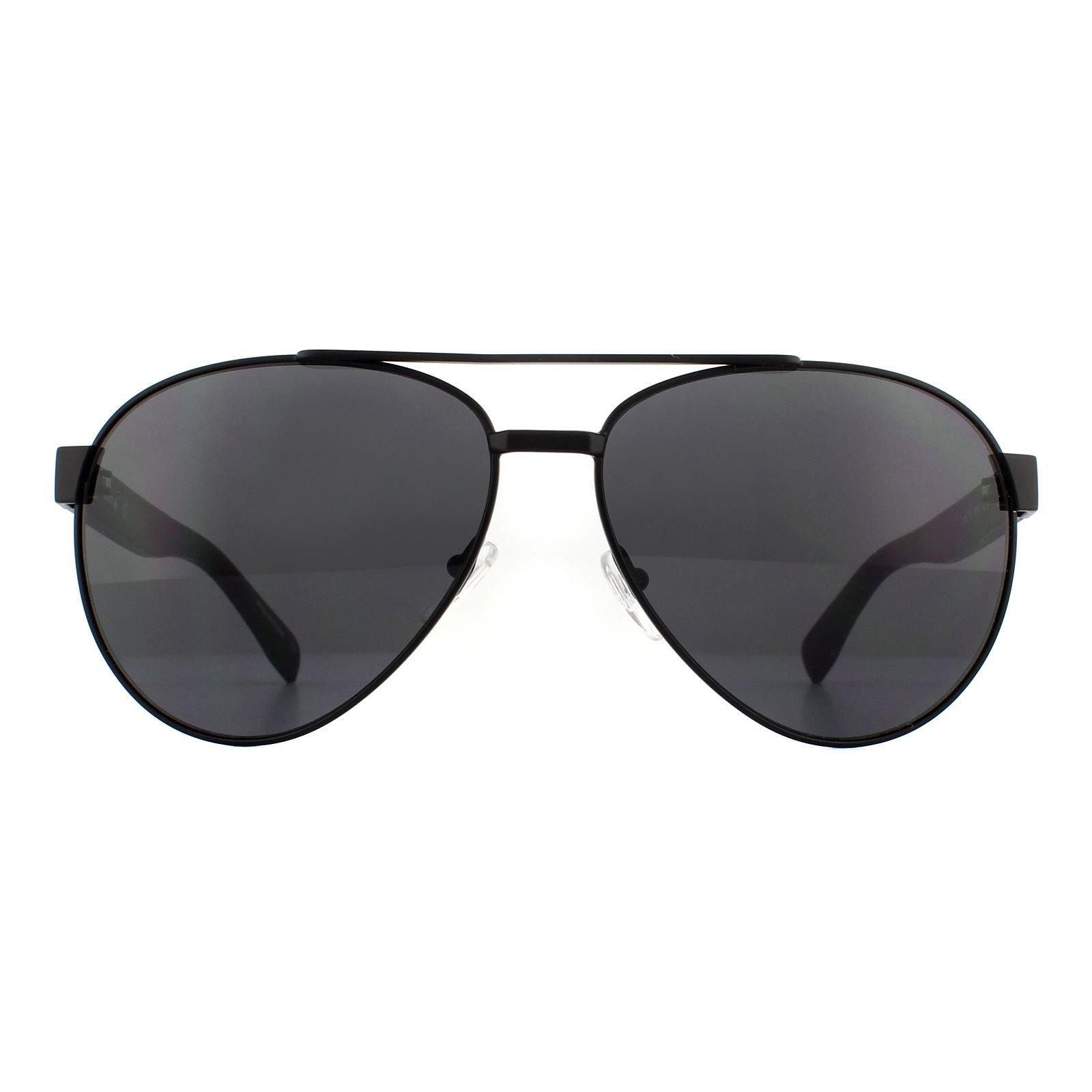 Матовые черные серые солнцезащитные очки-авиаторы , черный Lacoste