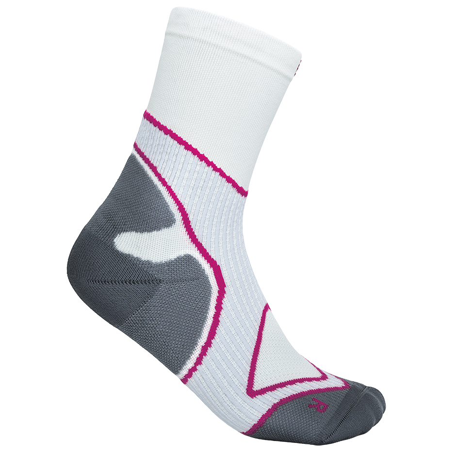 Носки для бега Bauerfeind Sports Women's Run Performance Mid Cut Socks, цвет Weiß/Pink