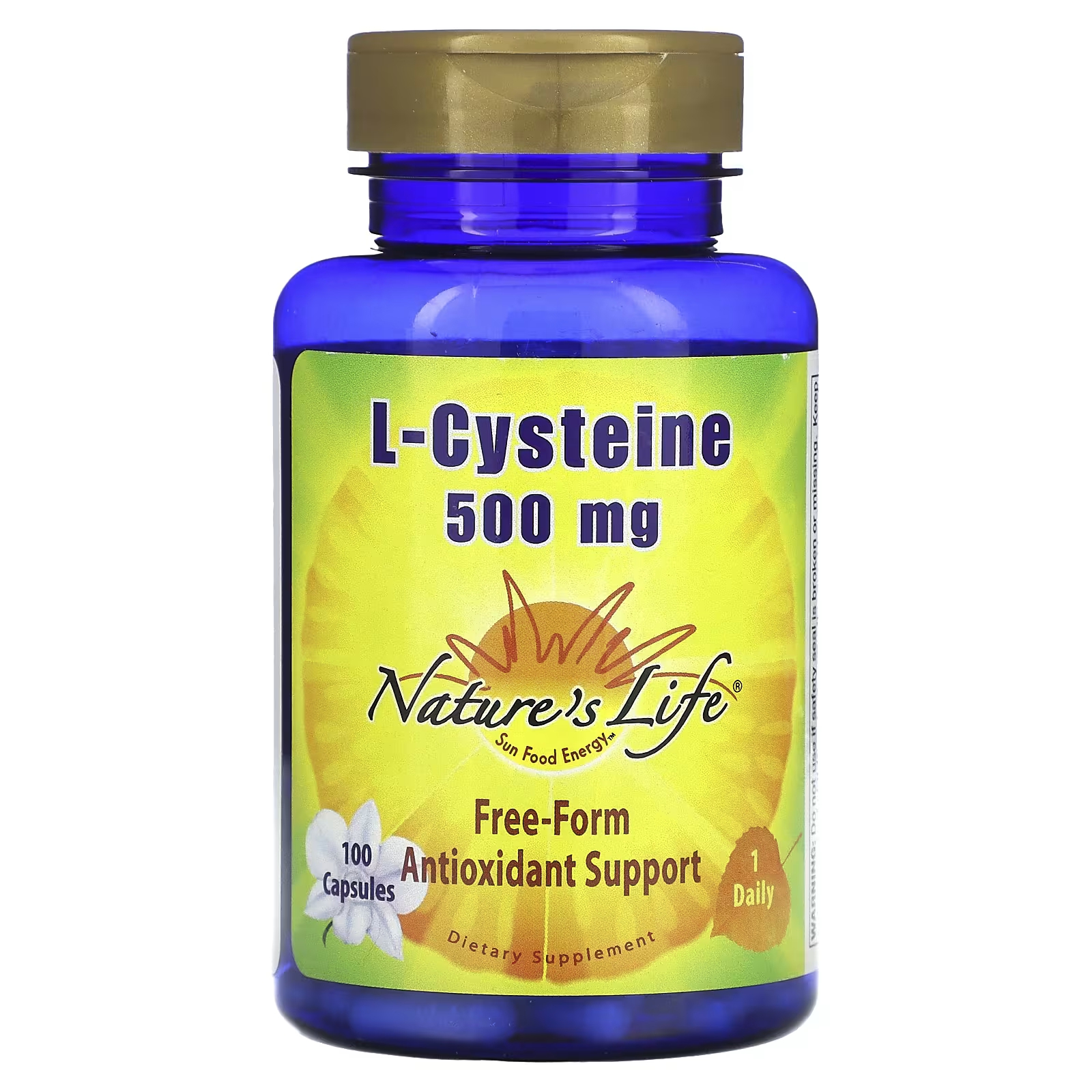 L-цистеин Nature's Life 500 мг, 100 капсул