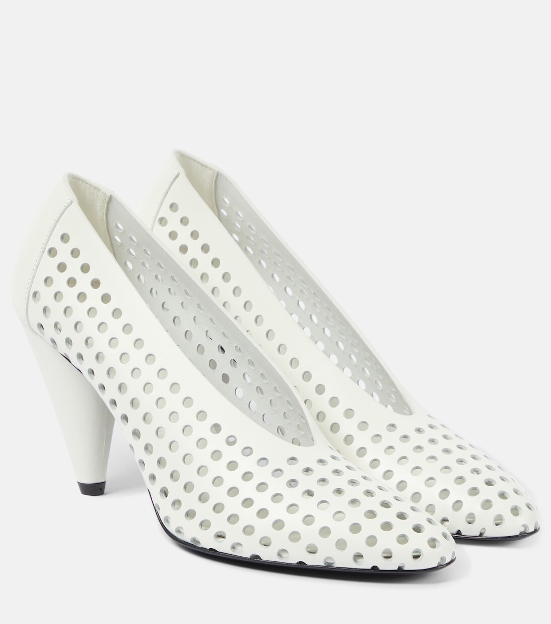 

Кожаные туфли с перфорированным конусом Proenza Schouler, белый
