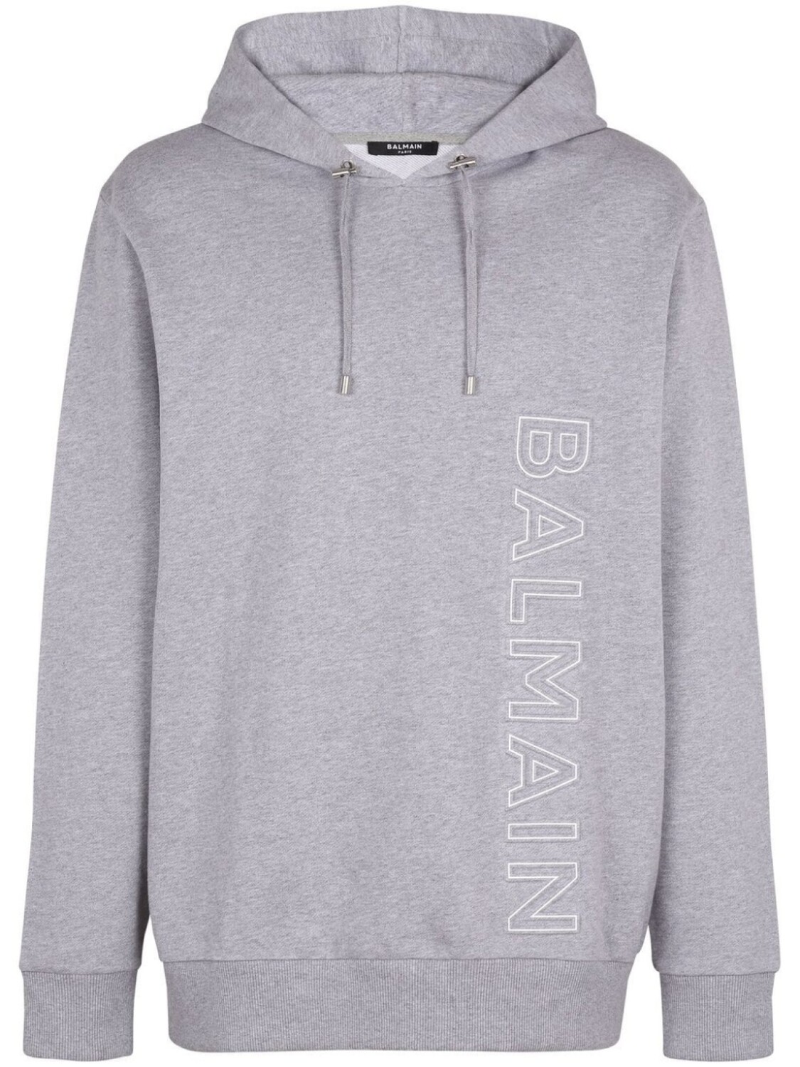 

Balmain logo-print detail hoodie, серый