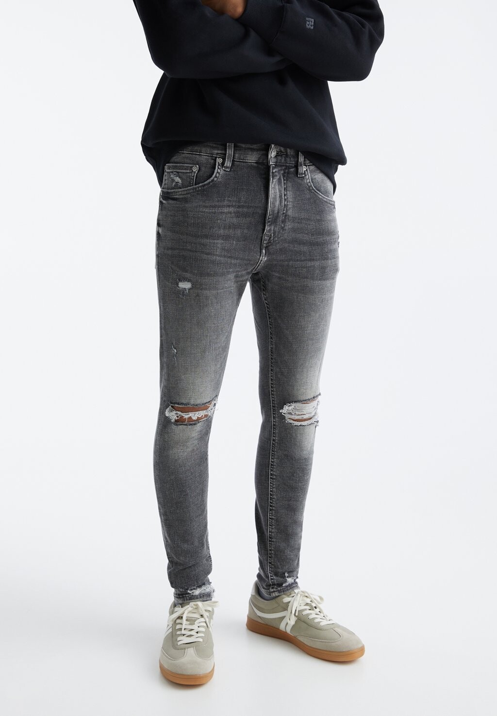 

Джинсы Skinny Fit Ripped Super PULL&BEAR, цвет dark grey
