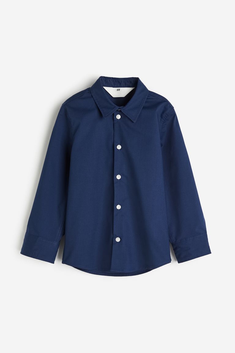 Рубашка «Легкая глажка» H&M, синий mishow китайский стиль топ на пуговицах для женщин лето 2023 пышные рукава одноцветные отложной воротник однобортные блузки mxc35c0059