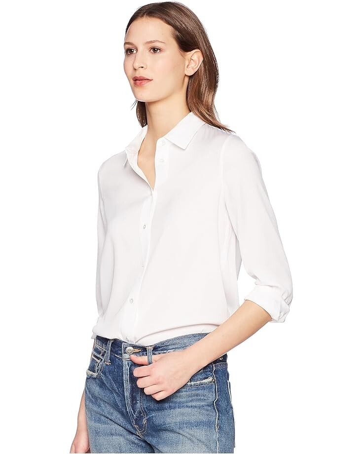 

Блуза Vince Slim Fitted Blouse, цвет Optic White