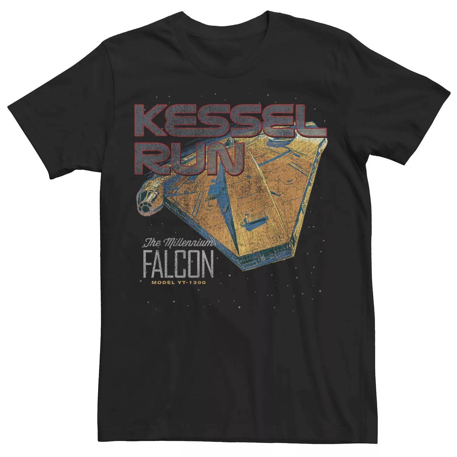 

Мужская футболка с плакатом Millennium Falcon Kessel Run Star Wars