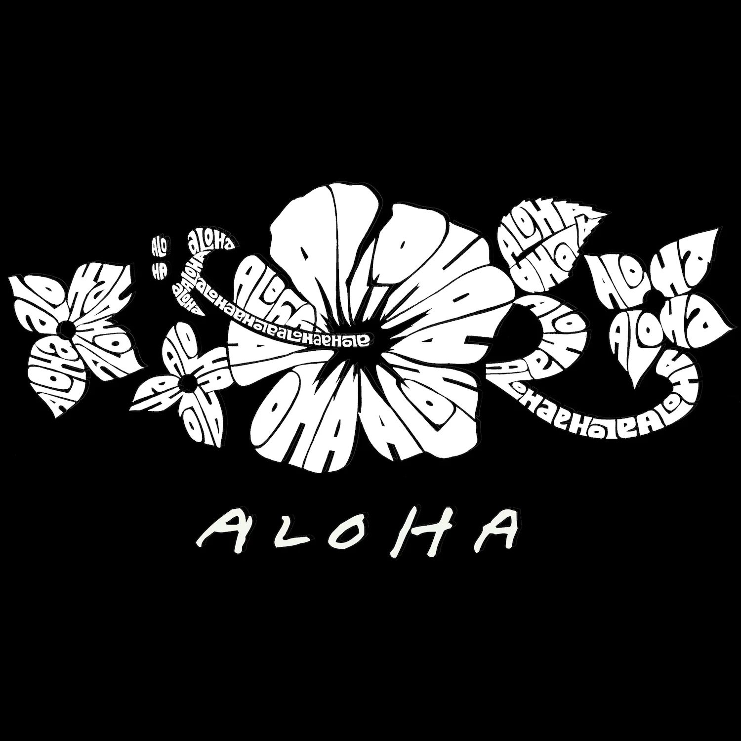 ALOHA — мужская футболка премиум-класса Word Art LA Pop Art, черный