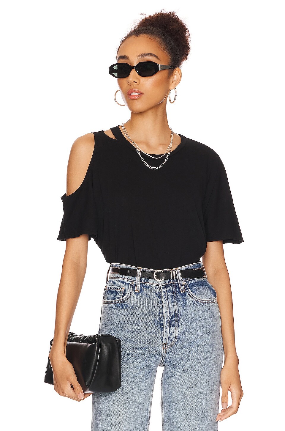 

Футболка Michael Lauren Verdugo Crew Neck with Cutout, черный