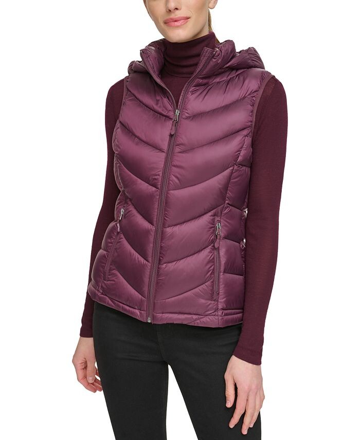 

Женский складной пуховик с капюшоном Charter Club, цвет Deep Plum