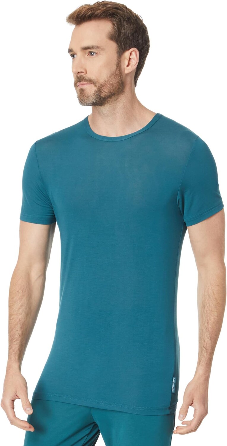 

Eco Pure Modal Lounge с коротким рукавом и круглым вырезом Calvin Klein Underwear, цвет Atlantic Deep