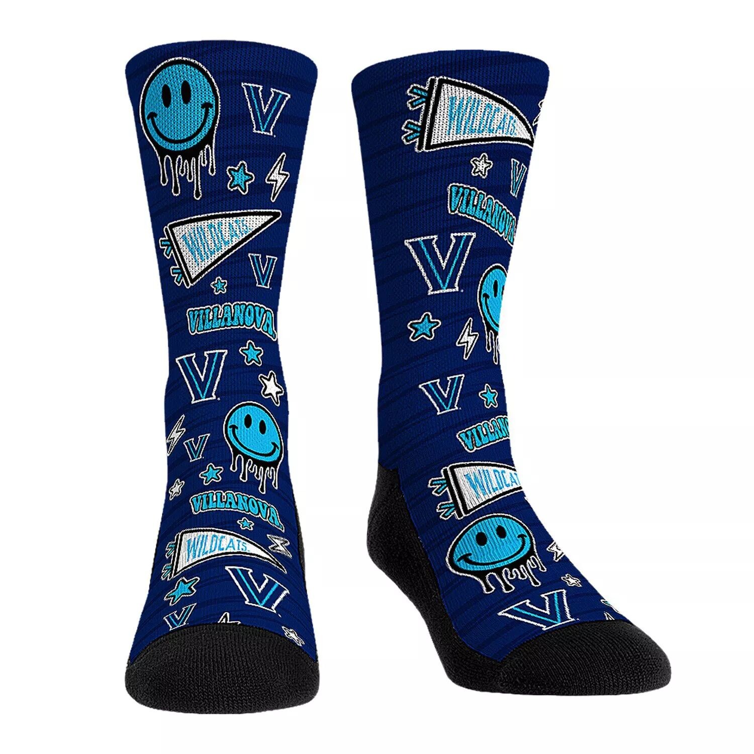 

Молодежные носки Rock Em Носки Villanova Wildcats со смайликами Unbranded