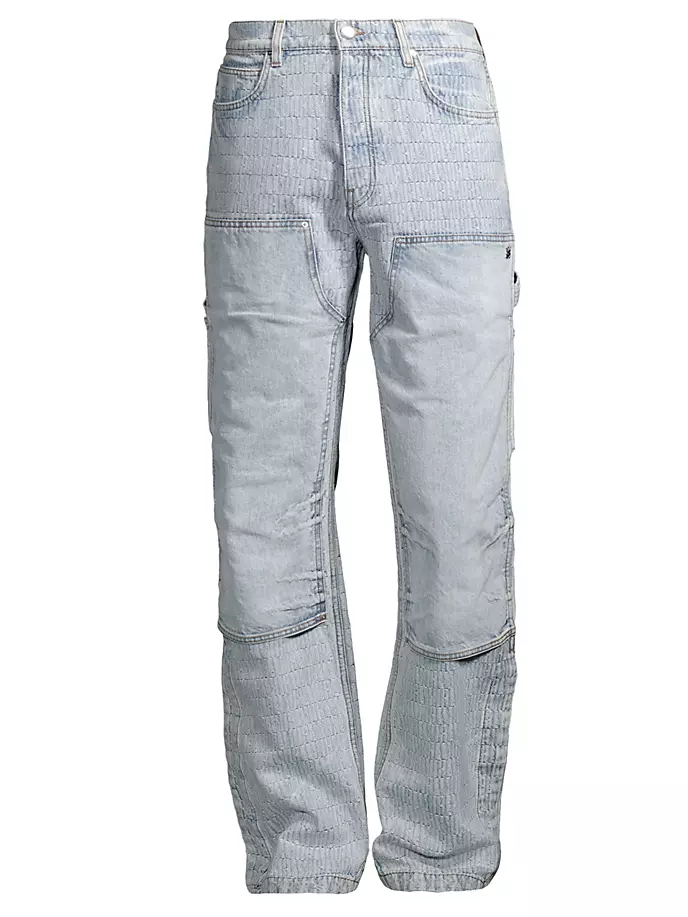 

Джинсы Carpenter с жаккардовым логотипом Amiri, цвет bleached indigo
