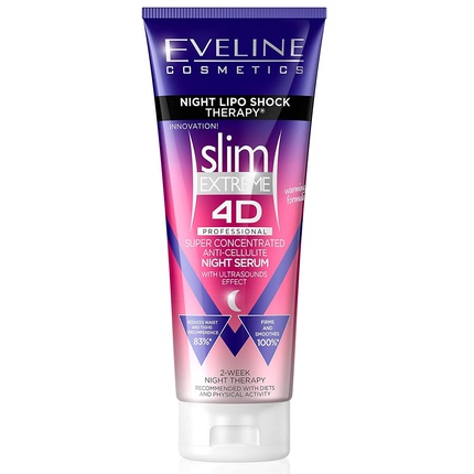 Slim Extreme 4D Профессиональный антицеллюлитный укрепляющий крем для тела 250мл, Eveline Cosmetics