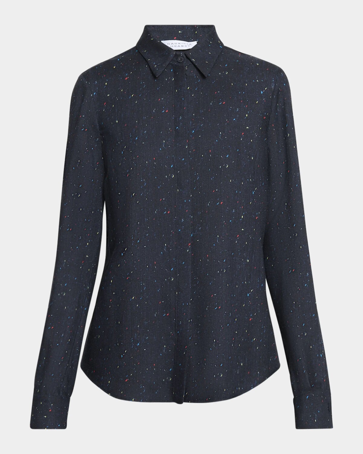 

Топ на пуговицах в крапинку Henri Gabriela Hearst, цвет Dark Navy Multi
