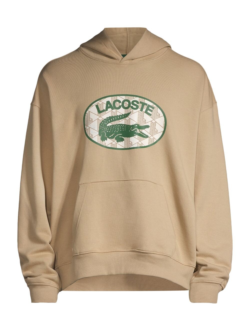 

Толстовка с капюшоном свободного кроя с логотипом Lacoste, бежевый