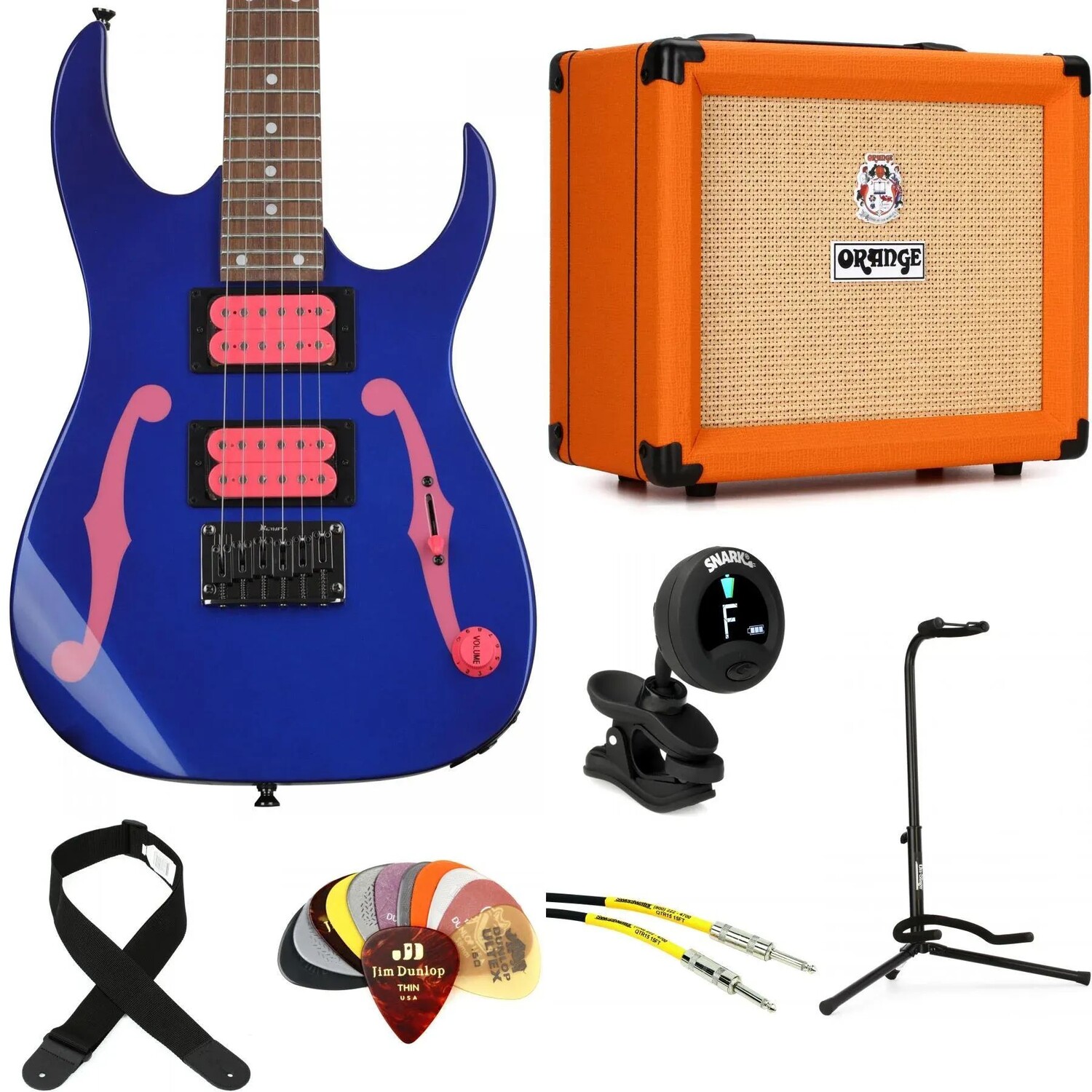 

Электрогитара Ibanez Paul Gilbert Signature PGMM11 и комплект Orange Crush 20 Amp Essentials — Jewel Blue