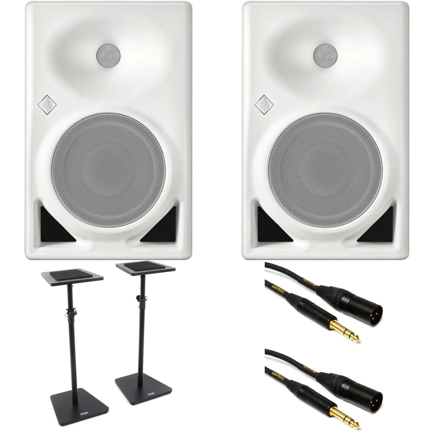 

Новый студийный монитор Neumann KH 150 AES67 с диагональю 6,5 дюйма, двусторонним питанием, подставками и кабелями — белый