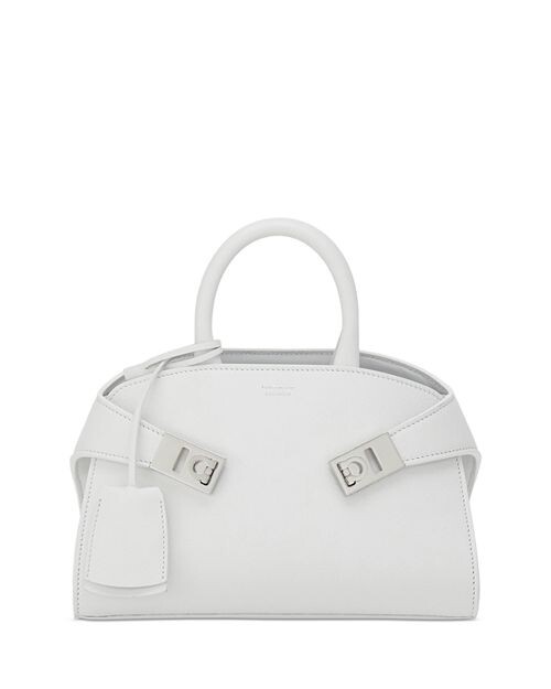 

Мягкая мини-кожаная сумка через плечо Hug Ferragamo, цвет White
