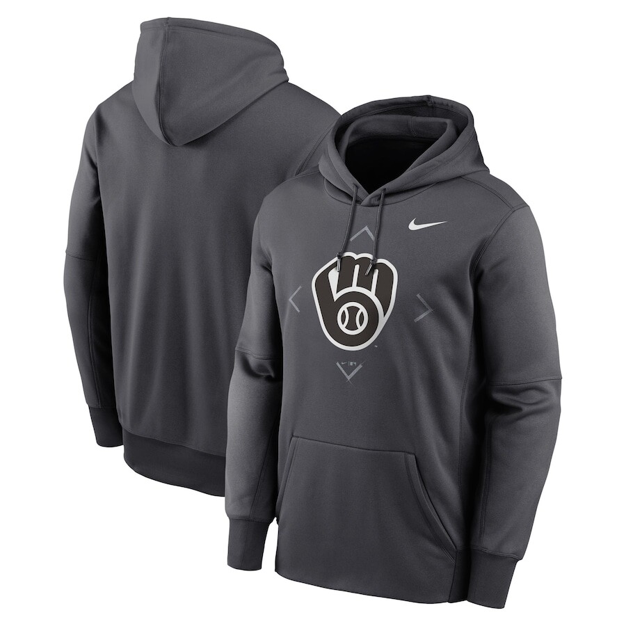 

Пуловер с капюшоном Nike Milwaukee Brewers, антрацит