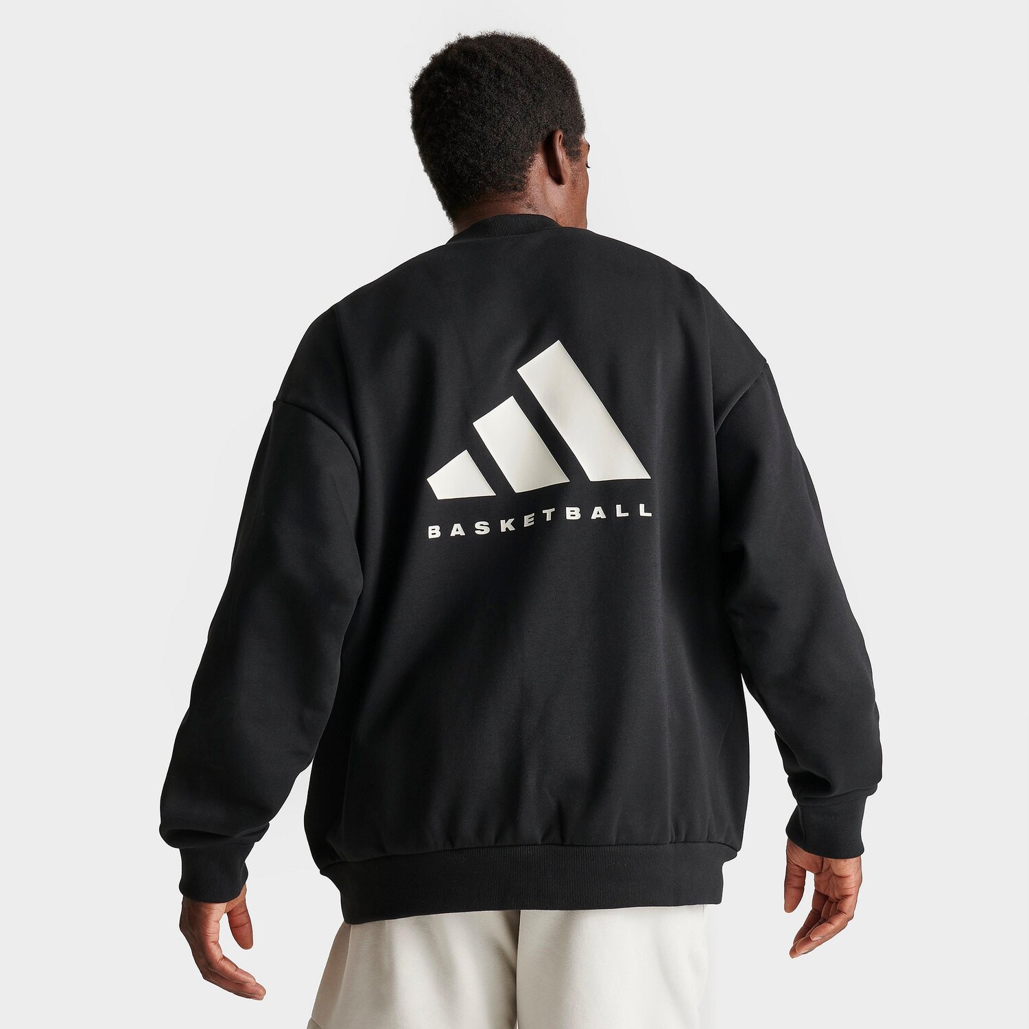 

Флисовая толстовка с круглым вырезом adidas Basketball One, черный